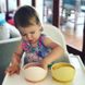 Набор силиконовой посуды для малышей Borjay 3в1 Тарелка с ложкой и слюнявчик Желтый (SY1025B) фото 5 из 5