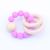 Бусы прорезыватели для малыша из пищевого силикона с вставками из дерева (Розовый) 60x60mm фото 1