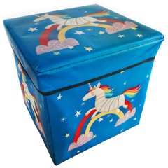 Коробка-пуф для іграшок Єдиноріг MR 0364-3,, 31-31-31 см (Синій) фотографія 1
