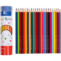 Детские карандаши для рисования "С" 9801-24, 24 цвета в тубусе фото 1