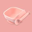 Набор силиконовой посуды для малышей Borjay Тарелка с ложкой Розовый (SY102522)
