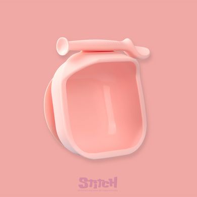 Набір силіконового посуду для малюків Borjay Тарілка з ложкою Рожевий (SY102522) фотографія 2