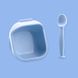 Набір силіконового посуду для малюків Borjay Тарілка з ложкою Блакитний (SY102522B) фото 2 з 3