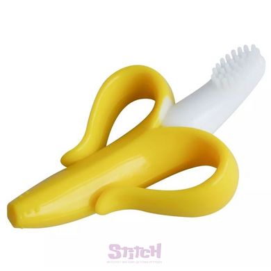 Силіковий банан прорізувач - щітка гризунець 2штуки Жовтий і Рожевий фотографія 3