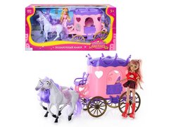 Игрушечная карета с лошадками и куклой ZYC 1088 с аксессуарами фото 1