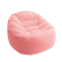Надувное велюровое кресло 68590, 112-104-74см (Розовый) фото 1