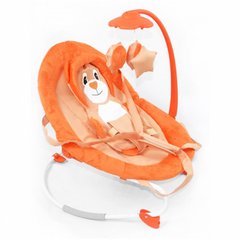 Детский шезлонг-качалка BT-BB-0002 с погремушками (Оранжевый) фото 1