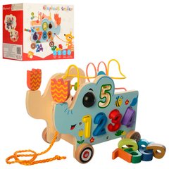 Детская развивающая игрушка на колесах MD 1256 деревянная фото 1