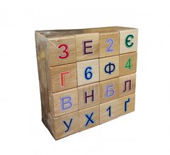 Деревянные кубики с алфавитом 11201 цветная азбука фото 1