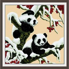 Вышивка крестиком "Снежные панды" 65х65см D028 фото 1