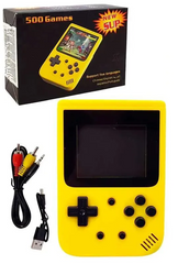 Игровая консоль-приставка портативная JP-03, 500 игр (Желтый) фото 1