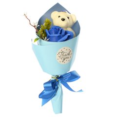 Аксессуары для праздника MK 3323 букет из розы и мишки (MK 3323(Blue)) фото 1