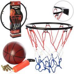 Баскетбольное кольцо MR 0167 с креплениями и баскетбольным мячом фото 1