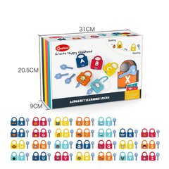Игрушка Монтессори Развивающие замочки с ключиками с буквами и животными Разные цвета (52 детали) фото 1