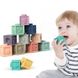 Дитячі тактильні розвиваючі кубики Borjay "Soft building blocks" 12шт Різні кольори з цифрами та пищалкою 5х6см (SY00002) фото 1 з 3