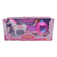 Игрушечная карета с лошадью и куклой 686-770/1 музыкальная (Pink) фото 1