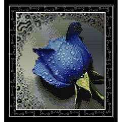 Вышивка крестиком "Синяя роза" 30х32см H023(3) фото 1