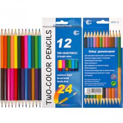 Детские двухсторонние карандаши для рисования "Two-color" CR765-12, 24 цвета фото 1