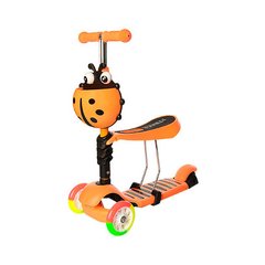 Самокат-беговел детский JR 3-054-H трехколесный с багажником (Оранжевый) фото 1