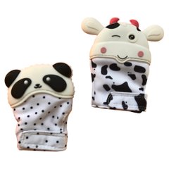 Перчатка прорізувач для дитини 2шт "Panda & Cow" White PPSCPA2S3787 фотографія 1