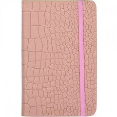 Блокнот на резинке 14*9см твердый переплет, кож/зам 5602-10 (Розовый) фото 1