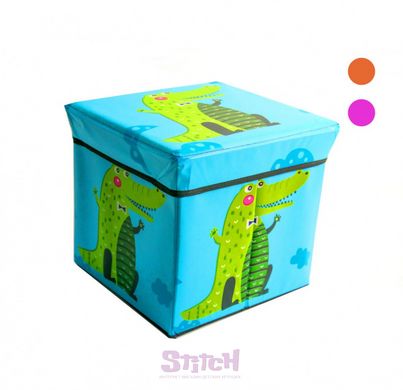 Коробка-пуфик для игрушек Крокодил MR 0364-1, 31-31-31 см (Blue) фото 1