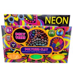 Детский набор полимерной глины для лепки ТМ Poly Teens Neon РТ00002, 3 цвета в наборе фото 1