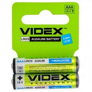Батарейка щелочная Videx LR3 AAA 2шт фотографія 1