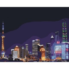 Городской пейзаж "Ночной Шанхай" 40*50см KHO3507 фото 1