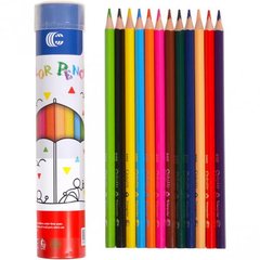 Детские карандаши для рисования "С" 9801-12, 12 цветов в тубусе фото 1