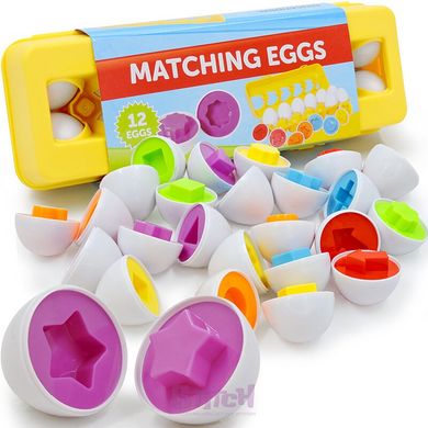 Розвиваюча іграшка монтессорі сортер набір яєць Фігури 12шт Різнокольорові (JoRay-604) фотографія 3