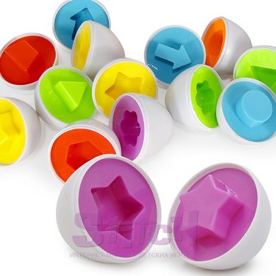 Развивающая игрушка монтессори сортер набор яиц Фигуры 12шт Разные цвета (JoRay-604) фото 4