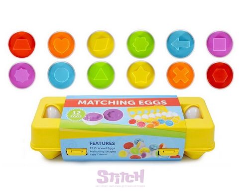 Развивающая игрушка монтессори сортер набор яиц Фигуры 12шт Разные цвета (JoRay-604) фото 5