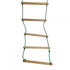 Детская верёвочная лестница L190 с деревянными ступенями фото 1