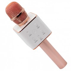 Караоке микрофон с колонкой Q7 беспроводной (Q7(RoseGold)) фото 1