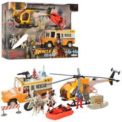 Детский игровой набор спасателей F120-18 с джипом и вертолетом фото 1